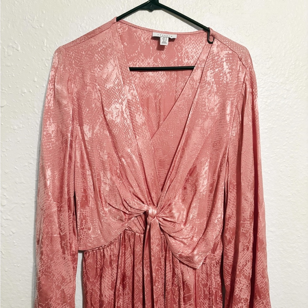 Topshop Jacquard Snake Print Dusty Pink Shimmery Snake Print Midi Dress